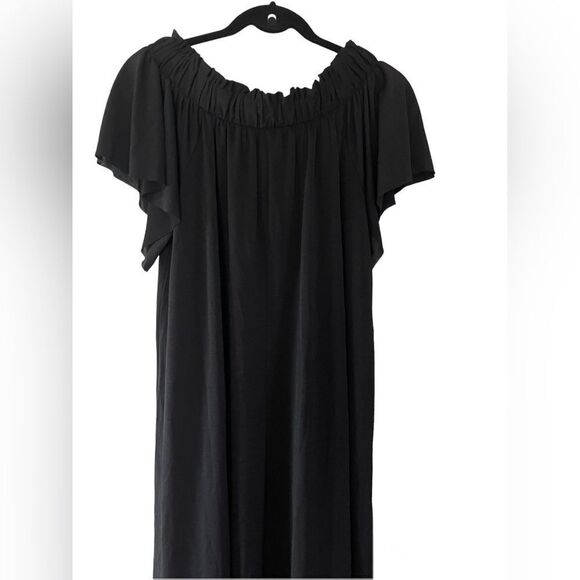 Zara NWT Off The Shoulder Mesh Maxi Dress Size Small Flutter Sleeves - Picture 4 of 7